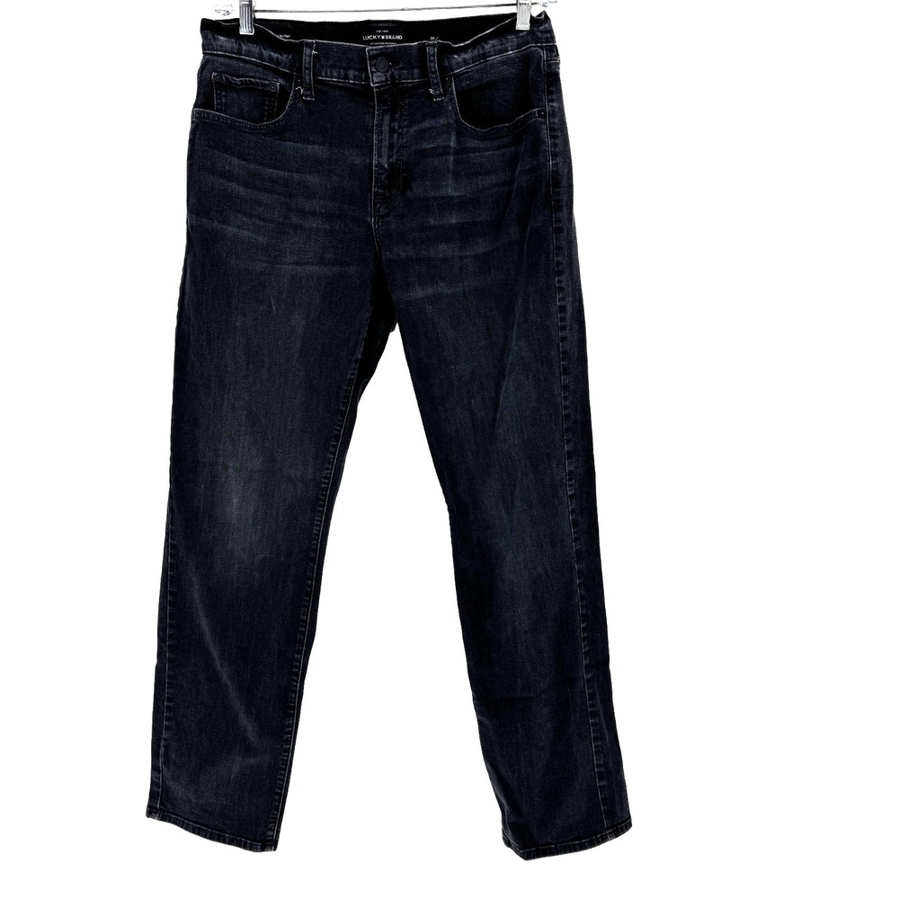 Lucky Brand 221 Straight Leg Jeans Mens 34X34 Black Rodeo Western Cowboy Stretch